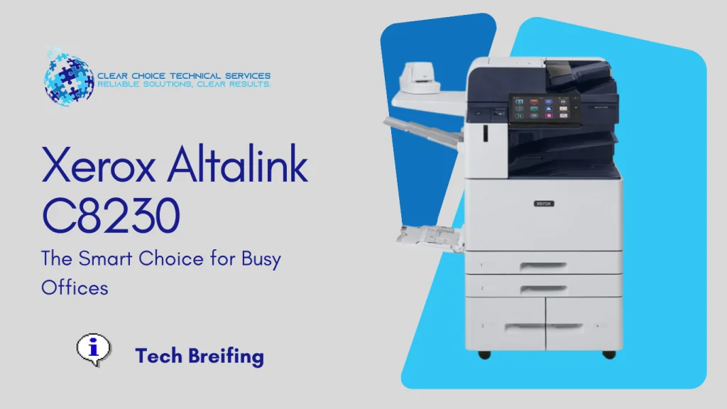 Xerox AltaLink C8230 multi-function printer featuring AI-assisted technology and a 10.1-inch touchscreen at 2600 Grand Ave, Des Moines, IA.