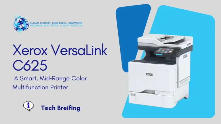 Xerox VersaLink C625 color multifunction printer with a tablet-like touchscreen interface at 2600 Grand Ave, Des Moines, IA.