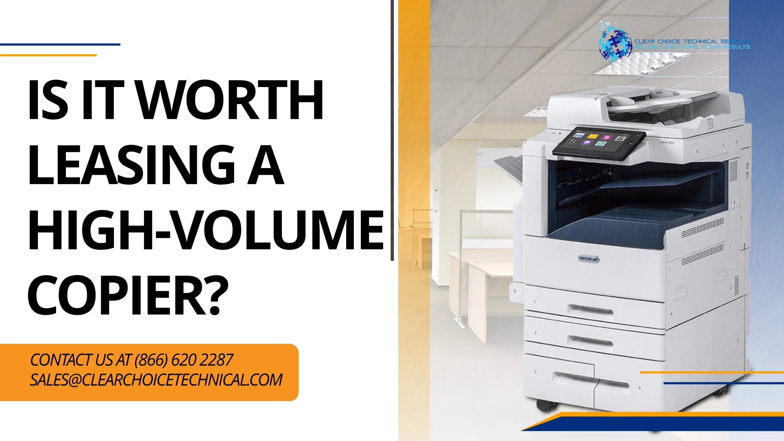 Xerox AltaLink high-volume copier in a Des Moines office showing leasing a high-volume copier cost savings